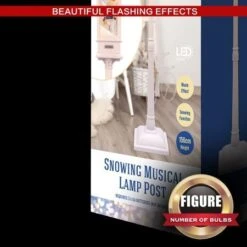 Stockholm Christmas Lights Solar LED Musical Lamppost 156cm White Party Decor -Christmas Lights Store 256943 2384381 F