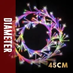Stockholm Christmas Lights LED Cluster Wreath 45cm Twinkle 256 Multi Colour 12 Stockholm Christmas Lights LED Cluster Wreath 45cm Twinkle 256 Multi Colour -Christmas Lights Store 256949 2108517 F