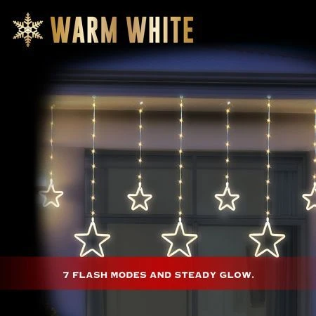 Stockholm Christmas Lights LED NEON Flex Star Curtain 9pc Warm White LEDs 2 Stockholm Christmas Lights LED NEON Flex Star Curtain 9pc Warm White LEDs - Image 2