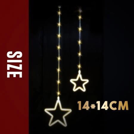 Stockholm Christmas Lights LED NEON Flex Star Curtain 9pc Warm White LEDs 3 Stockholm Christmas Lights LED NEON Flex Star Curtain 9pc Warm White LEDs - Image 3