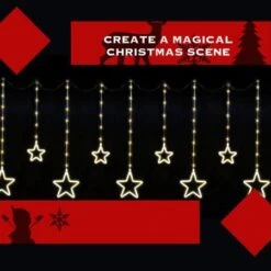 Stockholm Christmas Lights LED NEON Flex Star Curtain 9pc Warm White LEDs 11 Stockholm Christmas Lights LED NEON Flex Star Curtain 9pc Warm White LEDs -Christmas Lights Store 256957 2108571 F