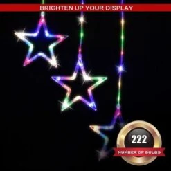 Stockholm Christmas Lights Stars Curtain 9pc 222 LEDs Flash Multi Garden Decor -Christmas Lights Store 256959 2384739 F