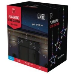 Stockholm Christmas Lights Stars Curtain 9pc 222 LEDs Flash Multi Garden Decor -Christmas Lights Store 256959 2384741 F