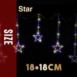 Stockholm Christmas Lights Stars Curtain 9pc 222 LEDs Flash Multi Garden Decor -Christmas Lights Store 256959 2384743 F