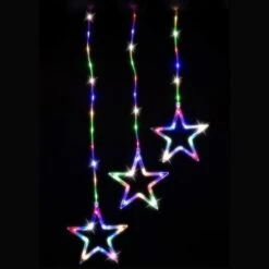 Stockholm Christmas Lights Stars Curtain 9pc 222 LEDs Flash Multi Garden Decor -Christmas Lights Store 256959 2384745 F