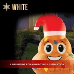 Stockholm Christmas Inflatables Airpower Novelty Character POO 120cm White LEDs -Christmas Lights Store 256969 2108653 F
