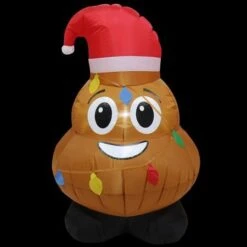 Stockholm Christmas Inflatables Airpower Novelty Character POO 120cm White LEDs -Christmas Lights Store 256969 2108655 F