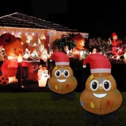 Stockholm Christmas Inflatables Airpower Novelty Character POO 120cm White LEDs -Christmas Lights Store 256969 2108657 F