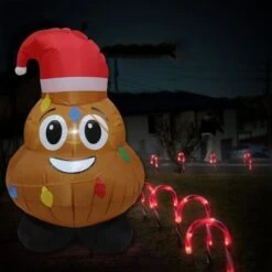 Stockholm Christmas Inflatables Airpower Novelty Character POO 120cm White LEDs -Christmas Lights Store 256969 2108659 F