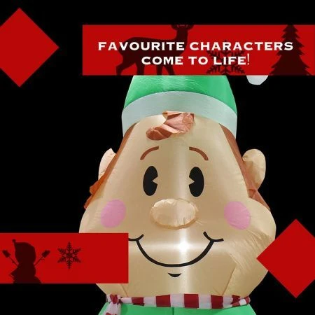 Stockholm Christmas Inflatables Airpower ELF 2.4m RED SHIRT White LEDs 3 Stockholm Christmas Inflatables Airpower ELF 2.4m RED SHIRT White LEDs - Image 3