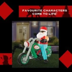 Stockholm Christmas Inflatables Airpower Santa Bike 1.8m White LEDs Effect -Christmas Lights Store 256975 2384791 F