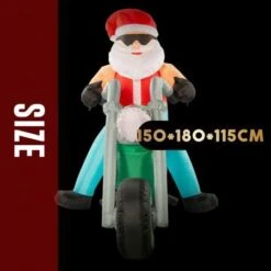 Stockholm Christmas Inflatables Airpower Santa Bike 1.8m White LEDs Effect -Christmas Lights Store 256975 2384793 F