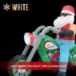 Stockholm Christmas Inflatables Airpower Santa Bike 1.8m White LEDs Effect -Christmas Lights Store 256975 2384795 F