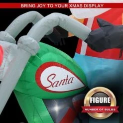 Stockholm Christmas Inflatables Airpower Santa Bike 1.8m White LEDs Effect -Christmas Lights Store 256975 2384797 F