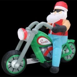 Stockholm Christmas Inflatables Airpower Santa Bike 1.8m White LEDs Effect -Christmas Lights Store 256975 2384807 F
