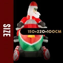 Stockholm Christmas Inflatables Airpower Santa Snowmobile 2.2m White LEDs -Christmas Lights Store 256977 2108693 F