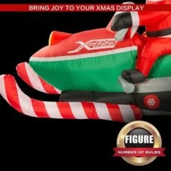 Stockholm Christmas Inflatables Airpower Santa Snowmobile 2.2m White LEDs -Christmas Lights Store 256977 2108695 F