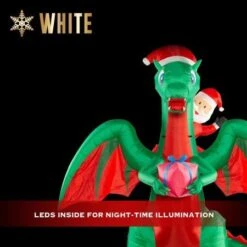 Stockholm Christmas Inflatables Airpower Santa On Dragon 2.7m White LEDs Garden 14 Stockholm Christmas Inflatables Airpower Santa On Dragon 2.7m White LEDs Garden -Christmas Lights Store 256981 2384809 F
