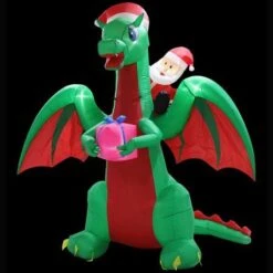 Stockholm Christmas Inflatables Airpower Santa On Dragon 2.7m White LEDs Garden 17 Stockholm Christmas Inflatables Airpower Santa On Dragon 2.7m White LEDs Garden -Christmas Lights Store 256981 2384825 F