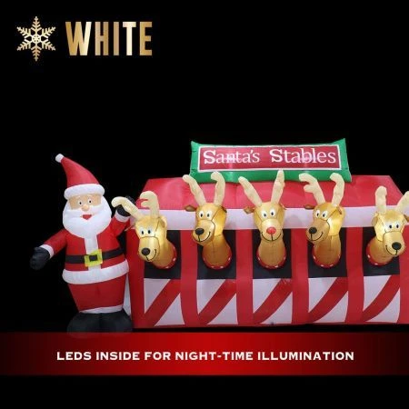 Stockholm Christmas Inflatables Airpower Santa's Reindeer Stable 3m White LEDs 7 Stockholm Christmas Inflatables Airpower Santa's Reindeer Stable 3m White LEDs - Image 7
