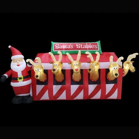 Stockholm Christmas Inflatables Airpower Santa's Reindeer Stable 3m White LEDs 4 Stockholm Christmas Inflatables Airpower Santa's Reindeer Stable 3m White LEDs - Image 4