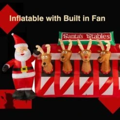 Stockholm Christmas Inflatables Airpower Santa's Reindeer Stable 3m White LEDs 11 Stockholm Christmas Inflatables Airpower Santa's Reindeer Stable 3m White LEDs -Christmas Lights Store 256985 2384835 F