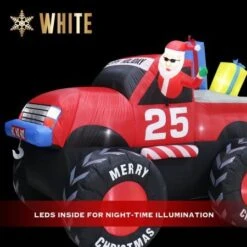 Stockholm Christmas Inflatables Airpower Santa 4x4 Big Wheels White LEDs -Christmas Lights Store 256987 2384881 F