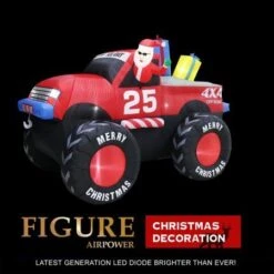 Stockholm Christmas Inflatables Airpower Santa 4x4 Big Wheels White LEDs -Christmas Lights Store 256987 2384887 F