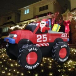 Stockholm Christmas Inflatables Airpower Santa 4x4 Big Wheels White LEDs -Christmas Lights Store 256987 2384889 F