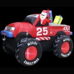 Stockholm Christmas Inflatables Airpower Santa 4x4 Big Wheels White LEDs -Christmas Lights Store 256987 2384895 F
