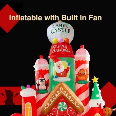 Stockholm Christmas Inflatables Airpower Candy Castle 3m Red Green Blue LED 2 Stockholm Christmas Inflatables Airpower Candy Castle 3m Red Green Blue LED - Image 2