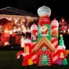 Stockholm Christmas Inflatables Airpower Candy Castle 3m Red Green Blue LED