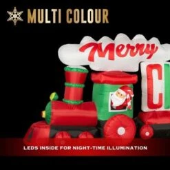 Stockholm Christmas Inflatables MERRY CHRISTMAS Train 4.7m Red Green Blue