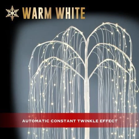 Stockholm Christmas Trees Xmas Lit LED Shimmer Willow Tree 360 LEDs 170cm Home 4 Stockholm Christmas Trees Xmas Lit LED Shimmer Willow Tree 360 LEDs 170cm Home - Image 4