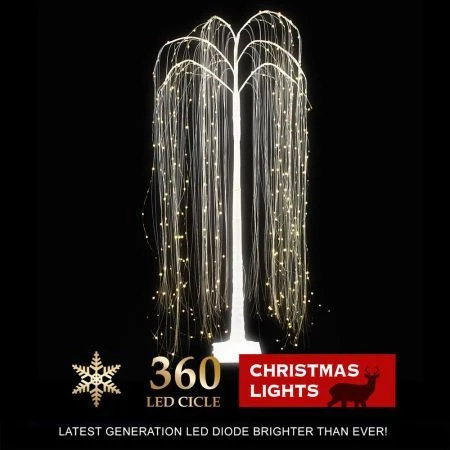 Stockholm Christmas Trees Xmas Lit LED Shimmer Willow Tree 360 LEDs 170cm Home 3 Stockholm Christmas Trees Xmas Lit LED Shimmer Willow Tree 360 LEDs 170cm Home - Image 3