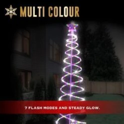 Stockholm Christmas Trees Spiral Tree LED Ropelight 1.8m 7 Flash Modes Outdoor