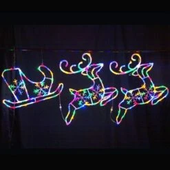 Stockholm Christmas Lights LED Acrylic Sleigh Deers White And Multi LEDs Party