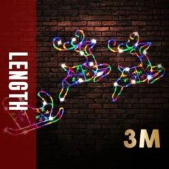 Stockholm Christmas Lights LED Acrylic Sleigh Deers White And Multi LEDs Party -Christmas Lights Store 257001 2109109 F