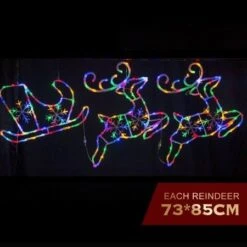 Stockholm Christmas Lights LED Acrylic Sleigh Deers White And Multi LEDs Party -Christmas Lights Store 257001 2109111 F