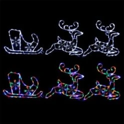 Stockholm Christmas Lights LED Acrylic Sleigh Deers White And Multi LEDs Party -Christmas Lights Store 257001 2109117 F