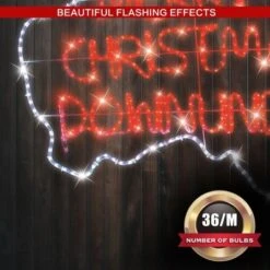 Stockholm Christmas Lights Motif LED Ropelight AUSSIE MERRY CHRISTMAS Red White -Christmas Lights Store 257007 2108469 F