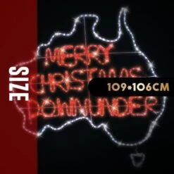 Stockholm Christmas Lights Motif LED Ropelight AUSSIE MERRY CHRISTMAS Red White -Christmas Lights Store 257007 2108473 F