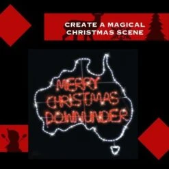 Stockholm Christmas Lights Motif LED Ropelight AUSSIE MERRY CHRISTMAS Red White -Christmas Lights Store 257007 2108475 F