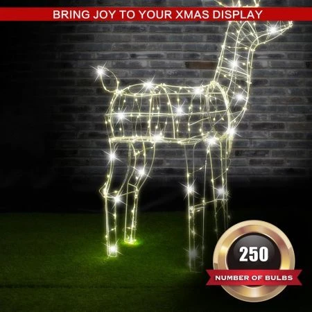 Stockholm Christmas Lights Xmas Decor LED Reindeer Standing 250 LEDs 115cm 4 Stockholm Christmas Lights Xmas Decor LED Reindeer Standing 250 LEDs 115cm - Image 4