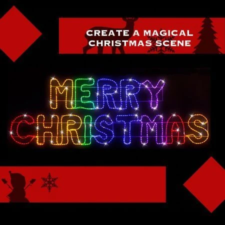 Stockholm Christmas Lights Motif LED Ropelight MERRY CHRISTMAS Rainbow Outdoor 5 Stockholm Christmas Lights Motif LED Ropelight MERRY CHRISTMAS Rainbow Outdoor - Image 5