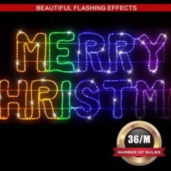 Stockholm Christmas Lights Motif LED Ropelight MERRY CHRISTMAS Rainbow Outdoor 11 Stockholm Christmas Lights Motif LED Ropelight MERRY CHRISTMAS Rainbow Outdoor -Christmas Lights Store 257017 2384937 F