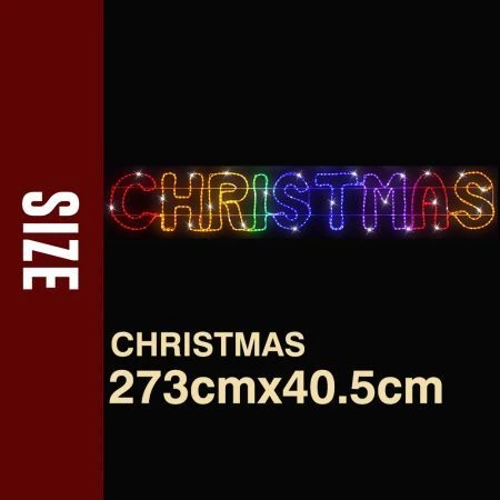 Stockholm Christmas Lights Motif LED Ropelight MERRY CHRISTMAS Rainbow Outdoor 2 Stockholm Christmas Lights Motif LED Ropelight MERRY CHRISTMAS Rainbow Outdoor - Image 2