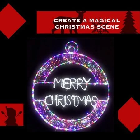 Stockholm Christmas Lights Motif LED Ropelight MERRY XMAS Bauble 240 Fairy LEDs 7 Stockholm Christmas Lights Motif LED Ropelight MERRY XMAS Bauble 240 Fairy LEDs - Image 7