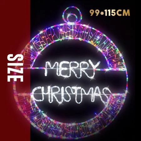 Stockholm Christmas Lights Motif LED Ropelight MERRY XMAS Bauble 240 Fairy LEDs 2 Stockholm Christmas Lights Motif LED Ropelight MERRY XMAS Bauble 240 Fairy LEDs - Image 2