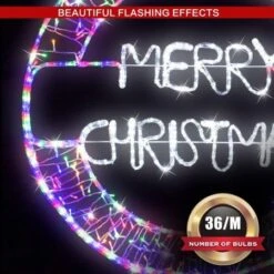 Stockholm Christmas Lights Motif LED Ropelight MERRY XMAS Bauble 240 Fairy LEDs 12 Stockholm Christmas Lights Motif LED Ropelight MERRY XMAS Bauble 240 Fairy LEDs -Christmas Lights Store 257019 2384957 F